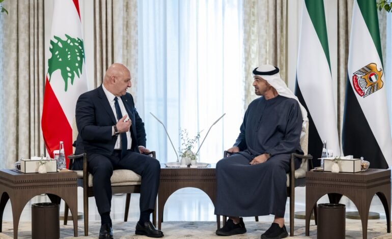 Meeting with Aoun, Sheikh Mohamed Affirms the UAE’s Steadfast Support for Lebanon’s Stability
