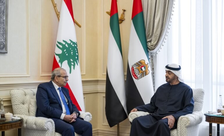 Lebanese Prime Minister and UAE President Talk About Region and Bilateral Relations