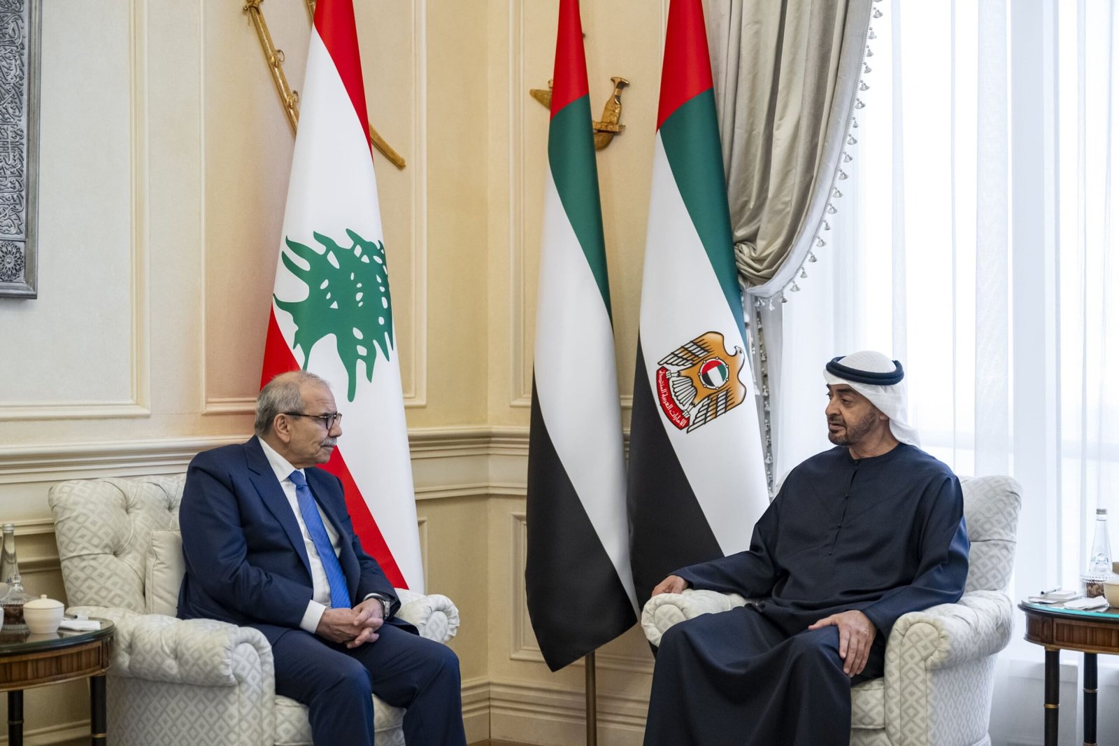 Lebanese Prime Minister and UAE President Talk About Region and Bilateral Relations