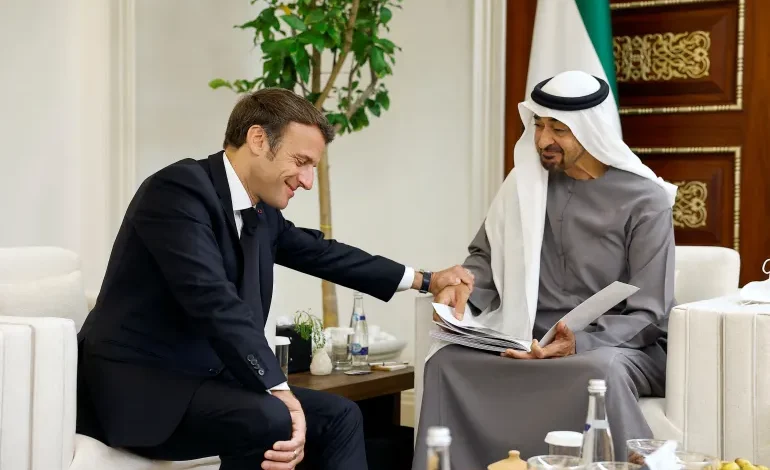 Emmanuel Macron is Received by The President While on a Business Trip to the United Arab Emirates