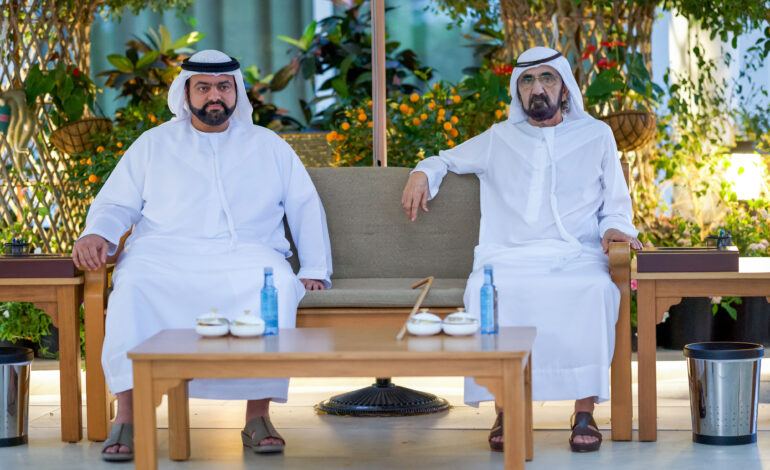 Sheikh Mohammed and The Crown Prince of Fujairah Meet in Dubai