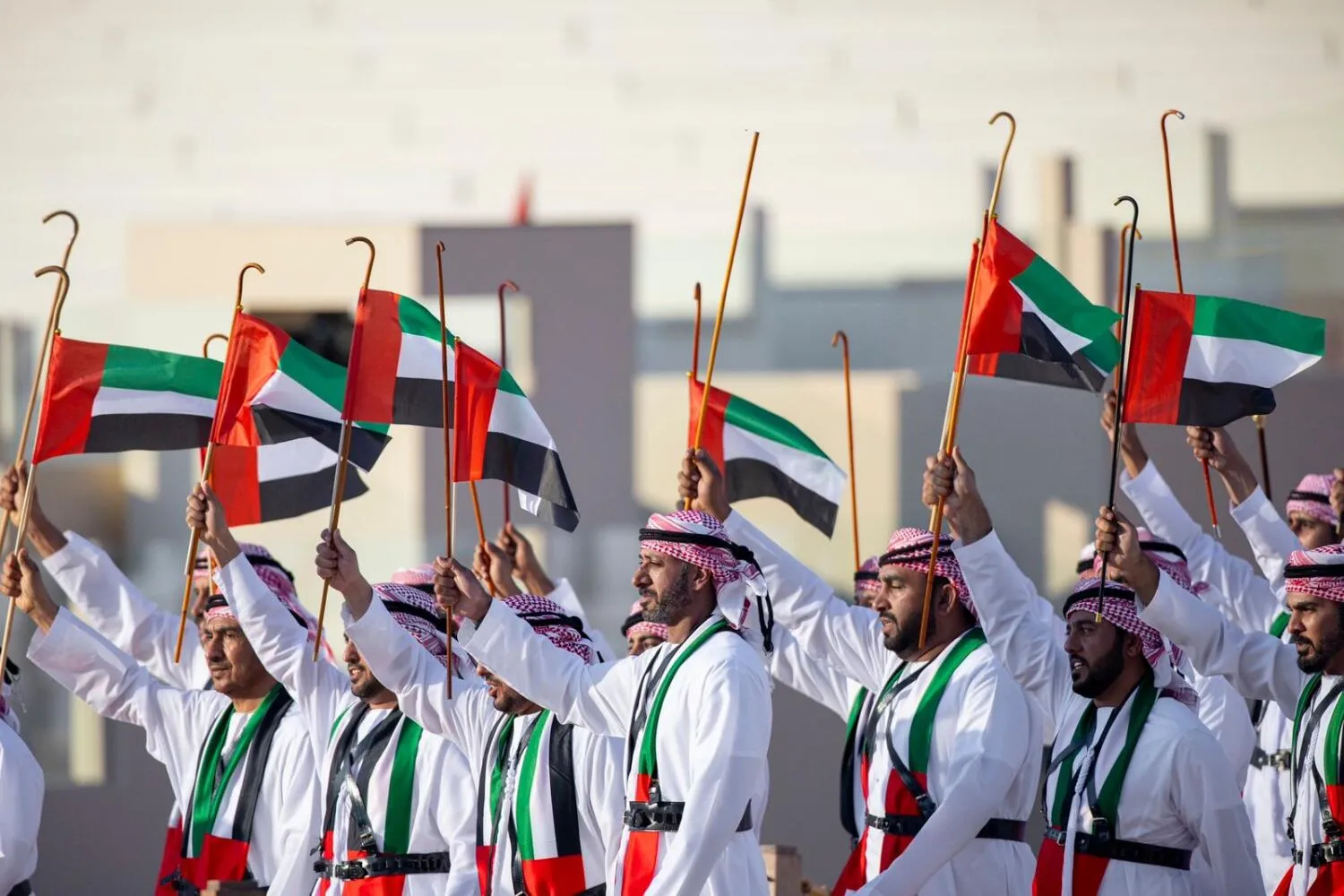 Joining the ‘March of the Union’ to Commemorate 53 years of Cultural Heritage and National Pride is the President of the United Arab Emirates
