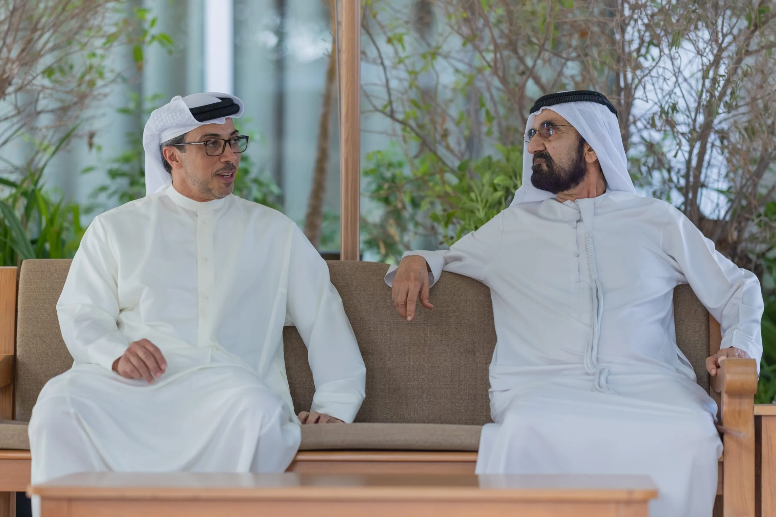 Sheikhs Mohammed and Mansour Talk on National Problems and the Development of the UAE in Dubai